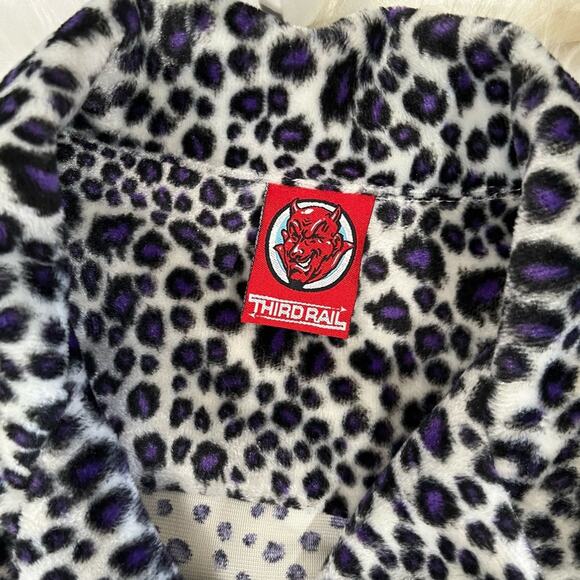 Third Rail Vintage Plush Fleece Longline Leopard Print Cozy Shacket Shirt Jacket - Picture 12 of 16